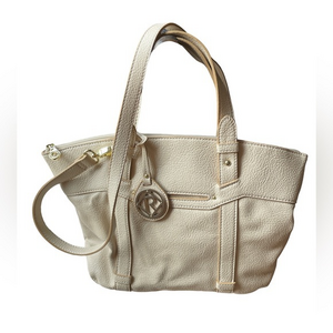 Relic Top Handle Convertible Shoulder Handbag Faux Pebble Grain Leather Cream‎